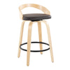 Grotto - 26" Fixed-Height Counter Stool (Set of 2) - Black & Natural Base