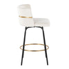 Cinch Claire - 26" Fixed-Height Counter Stool (Set of 2) - Gold And Black Base