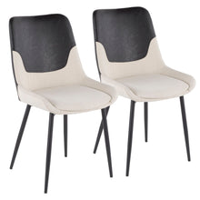  Wayne - Two-Tone Chair - Cream Fabric With Black Faux Leather Accent (Set of 2)