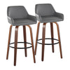 Daniella - 30" Fixed-Height Barstool (Set of 2) - Brown Base