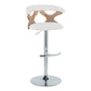 Gardenia - Adjustable Barstool (Set of 2) - Chrome Base & brown Backrest