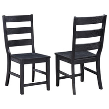  Newport - Ladder Back Wood Dining Side Chair (Set of 2) - Black