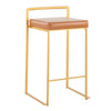 Fuji - Counter Stool With Cushion - Gold Legs