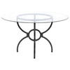 Aviano - Round Glass Top Metal Dining Table - Gunmetal