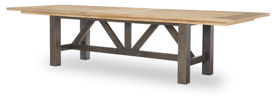 XXX's And OOO's - Trestle Dining Table - Amber And Cocoa