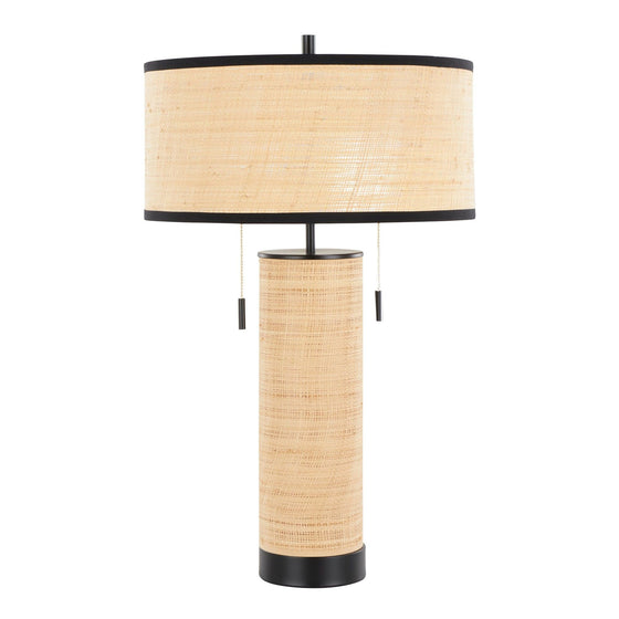 Cylinder - Rattan 29" Table Lamp - Beige