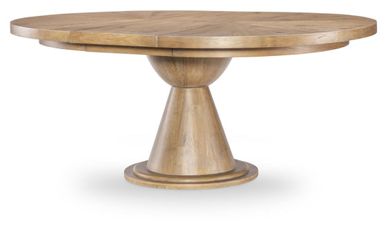 Torrance - Complete Round Dining Table - Aged Driftwood