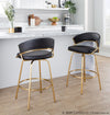 Jie - 30" Fixed-Height Barstool With Swivel - Gold Legs (Set of 2)