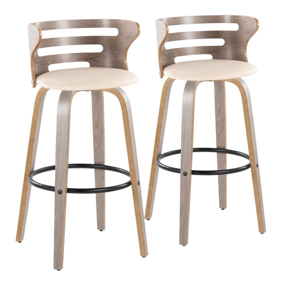 Cosi - 30" Fixed-Height Barstool (Set of 2) - Gray Backrest