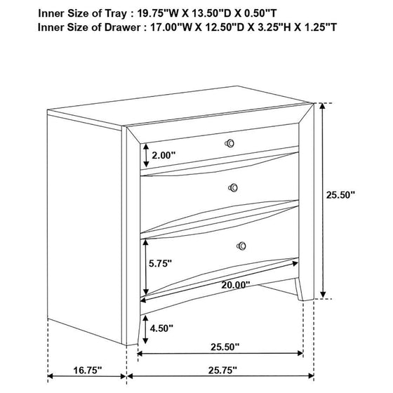 Briana - 2-Drawer Nightstand - Black