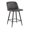 Toriano - 26" Fixed-Height Counter Stool (Set of 2) - Black Square Base