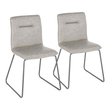  Casper - Chair - Black Metal And Gray Faux Leather Fabric (Set of 2)