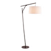 Daniella - Floor Lamp - Black Steel With White Linen Shade