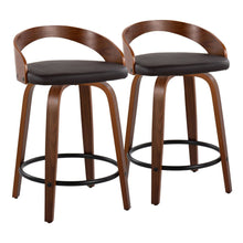  Grotto - 24" Fixed-Height Counter Stool (Set of 2) - Walnut Base