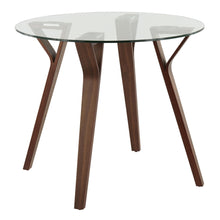  Folia - Round Dinette Table - Walnut Wood And Clear Glass