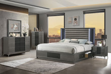  Nocturne - 6/6 Eastern King 5 Piece Bedroom Set (Bed, Dresser, Mirror, Chest, Nightstand) - Gray