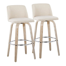  Toriano - 30" Fixed-height Barstool (Set of 2) - Cream And Light Brown