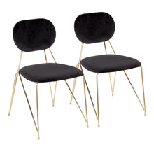  Gwen - Glam Chair - Gold Metal With Black Velvet (Set of 2)