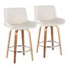 Santi - 25" Fixed-Height Counter Stool With Swivel - Zebra Wood (Set of 2)