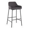 Daniella - Fixed - Height Bar Stool - Black Metal And Charcoal Fabric (Set of 2)