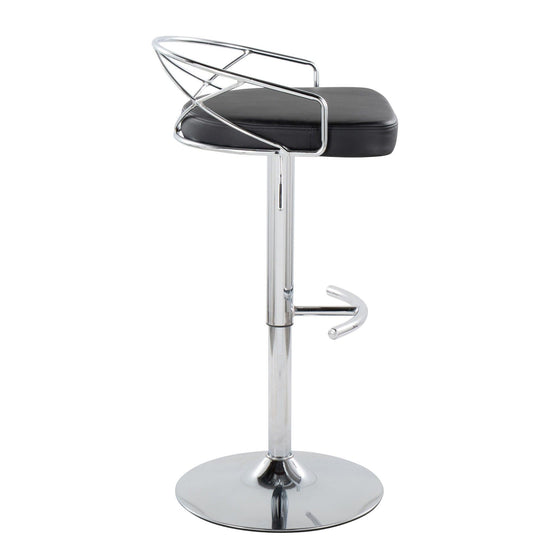 Charlotte - Glam Adjustable Barstool (Set of 2) - Silver Base