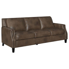  Leaton - Upholstered Recessed Arm Sofa - Brown Sugar