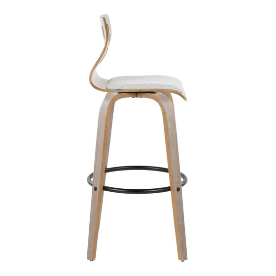 Folia - 30" Fixed-height Barstool (Set of 2) - Gray