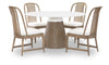 Melrose - Complete Round Dining Table - Cloud White And Desert Oak