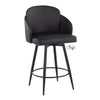 Dahlia - 26" Fixed-height Faux Leather Counter Stool (Set of 2) - Black