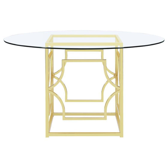 Starlight - Round Glass Top Metal Dining Table