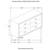 Melody - 6-Drawer Upholstered Dresser