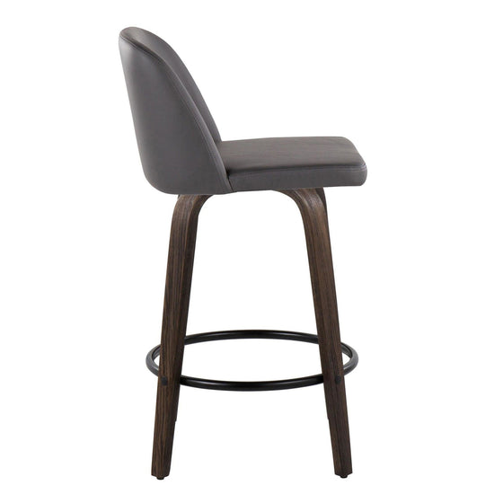 Toriano - 26" Fixed-height Counter Stool (Set of 2) - Glazed Walnut