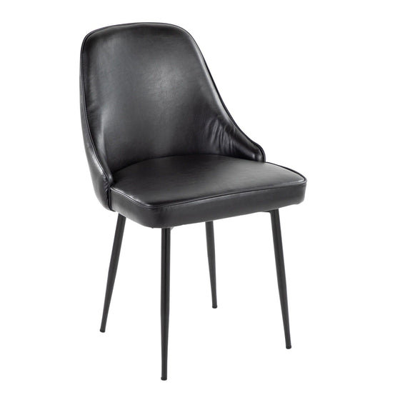 Marcel - Dining Chair (Set of 2) - Black Legs & Faux Leather