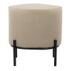 Daniella - Foot Stool - Black Metal And Beige Fabric