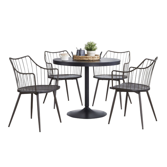 Dakota - Charlotte Dining Set - White Steel Base