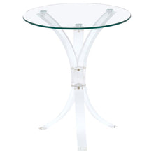  Laning - Round Glass Top Acrylic Side Table - Clear