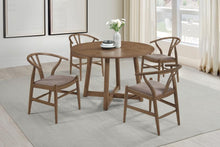  Dinah - 5 Piece Round Solid Wood Dining Set - Walnut