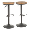 Dakota - Adjustable Barstool - Gray Metal And Wood - Pressed Grain Bamboo (Set of 2)