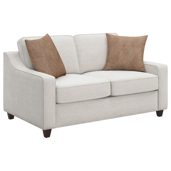 Christine - Upholstered Sloped Arm Loveseat - Beige