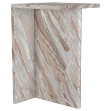  Bowdoin - Genuine Marble Accent Side Table - Gray