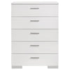 Felicity - 5-Drawer Bedroom Chest - White High Gloss