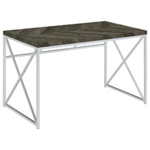  Grimma - Writing Office Desk - Rustic Gray And Chrome