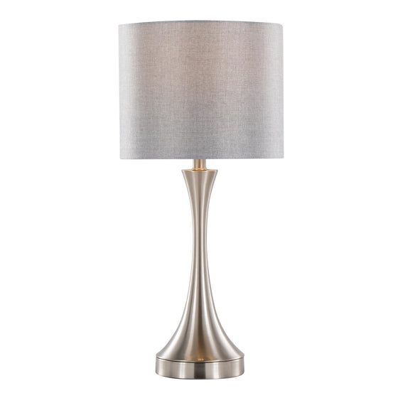 Lenuxe - 25" Metal Table Lamp With USB (Set of 2) - Gray