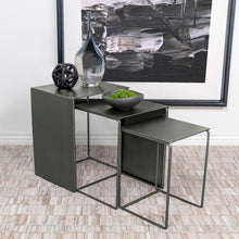  Imez - 3 Piece Rectangular Metal Nesting Table Set - Gray