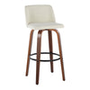 Toriano - 30" Faux Leather Fixed-Height Barstool (Set of 2) - Walnut & Chrome Base