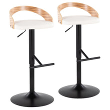  Grotto - Adjustable Barstool (Set of 2) - White And Black