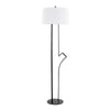 Shadow - Floor Lamp - Black Steel With White Linen Shade