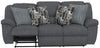 Trifecta - Sofa With 3 Recliners And Drop Down Table - Smoke