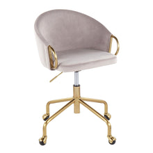  Claire - Task Chair - Gold Metal And Silver Velvet