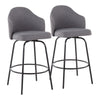 Ahoy - Fixed-Height Counter Stool - Metal Legs And Fabric (Set of 2)